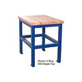 Built Rite Br Built-Rite Standard Shop Stand, Maple Butcher Block Square Edge, 24"W x 36"D x 24"H, Beige SS23A94-BG